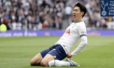 Heung-Min Son in Tottenham white, with a faint Fenerbahce yellow and navy overlay, hinting at a potential reunion with Mourinho